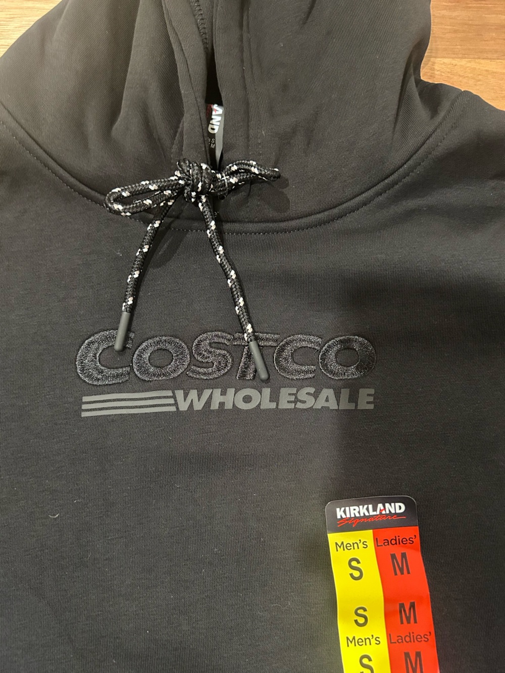Kirkland Signature Black Embroidered 'Costco Wholesale' Hoodie